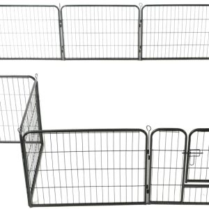 vidaXL Kojec dla psów, 12 paneli 80 x 60 cm, stalowy, czarny - 1 zdjęcie