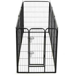 vidaXL Kojec dla psów, 8 paneli, stalowy, czarny, 80 x 100 cm - 1 zdjęcie