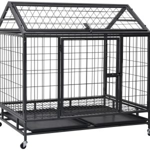 VidaXL Solidna klatka dla psa, z kółkami, stal, 98 x 98 x 72 cm 170916         VidaXL - 1 zdjęcie