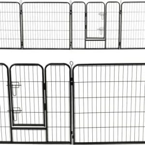vidaXL VidaXL Kojec dla psów 16 paneli stalowy 80 x 80 cm czarny 275491 - 1 zdjęcie
