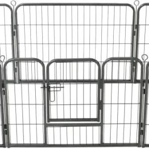 vidaXL VidaXL Kojec dla psów 8 paneli stalowy czarny 60 x 80 cm 170572 - 1 zdjęcie