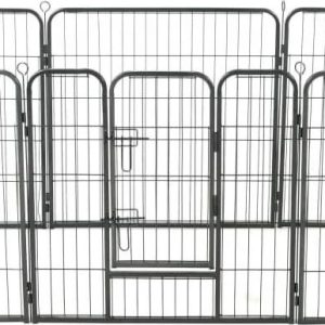 vidaXL VidaXL Kojec dla psów 8 paneli stalowy czarny 80 x 80 cm 170571 - 1 zdjęcie