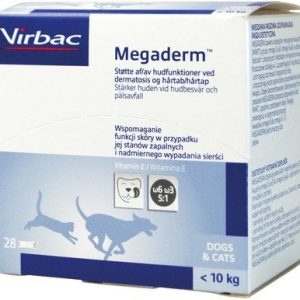 Virbac Megaderm 28x4 ml suplement diety dla psów i kotów do 10 kg na problemy skórne - 1 zdjęcie