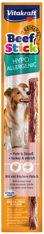 Vitakraft Beef Stick Hypoalergiczny kabanos dla psa z indykiem i strusiem - 1 zdjęcie