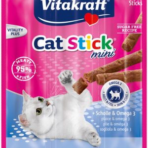 Vitakraft Cat Stick Mini kabanosy dla kota flądra z omega-3 3szt - 1 zdjęcie