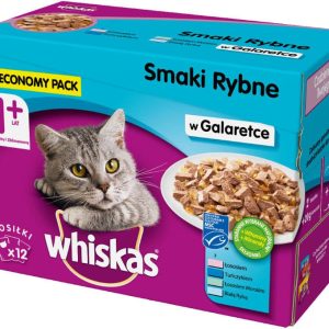 Whiskas Adult (1+) Mokra Karma smaki rybne (galaretka) 12x100g - 1 zdjęcie
