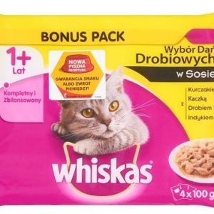 Whiskas Drobiowe Dania Sos Saszetki 4X100G - 1 zdjęcie