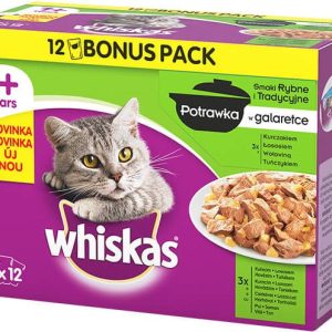 Whiskas Potrawka rybna/tradycyjna w galaretce 12x85g - 1 zdjęcie