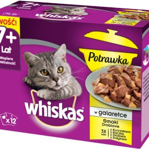 Whiskas Senior (7+) Mokra Karma potrawka drobiowa (galaretka) 12x85g - 1 zdjęcie