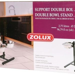 Zolux Zolux Zestaw 2 miski 24.5 cm 2.75l + stojak regul - 1 zdjęcie