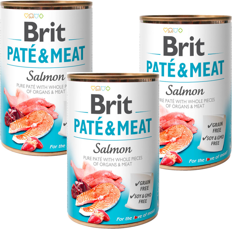 Brit Pate&Meat Salmon Karma z łososiem dla psa 6x800g PAKIET - 1 zdjęcie