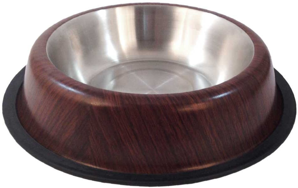 Happet Miska metalowa dla psa kolor drewna 15,5cm / 0,5l - 1 zdjęcie