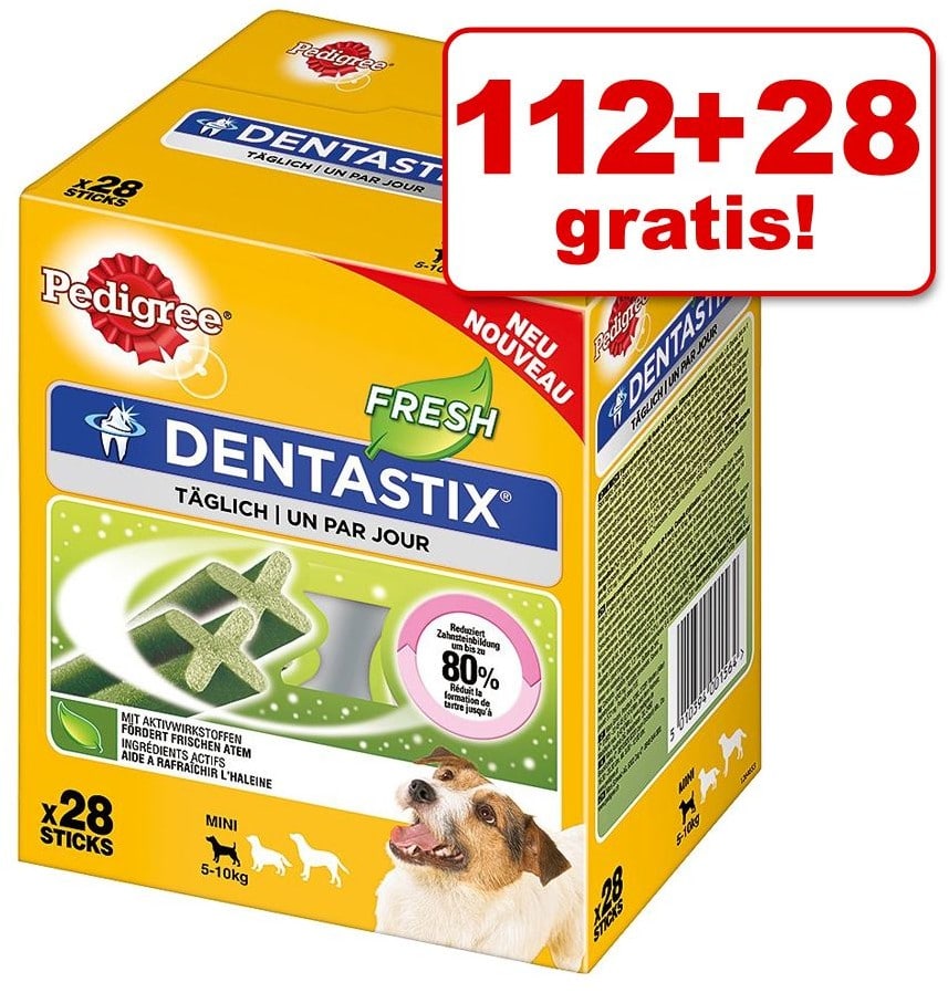 Pedigree 112 + 28 gratis! Pedigree DentaStix Fresh 140 szt Dentastix dla średnich psów 3600 g| Dostawa GRATIS od 89 zł + BONUS do pierwszego zamówienia - 1 zdjęcie