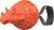 GiGwi zabawka dla psów Push-to-Mute Dinoball z gumy, z piszczałką lub bez, pomarańczowy 6462