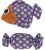 Zolux Zabawka dla kota, fioletowa rybka i cukierek z kocimiętką, Candy Toys